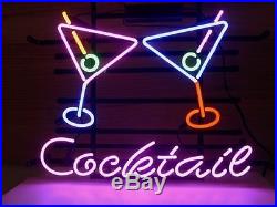 New Cocktails Vintage Real Glass Neon Light Sign Home Beer Bar Cocktail Sign