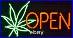 New Marijuana Open Leaf Weed Neon Sign 20x16 Light Lamp Club Artwork Vintage