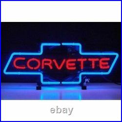 New RARE Chevy Corvette Racing Car Real Neon Sign Beer Bar Light Lamp Home Decor