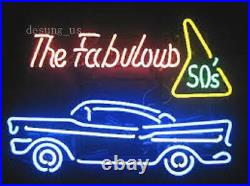 New The Fabulous 50's Old Vintage Car Beer Light Lamp Neon Sign 24x20