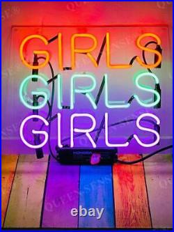 New Three Girls Neon Sign Light Lamp Wall Decor Glass Artwork Party Gift Bar