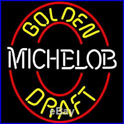 New Vintage Michelob Golden Draft Beer Bar Real Glass Neon Sign 20X16 Q145M