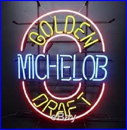 New Vintage Michelob Golden Draft Beer Bar Real Glass Neon Sign 20X16 Q145M