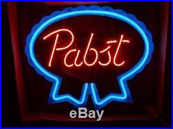 New Vintage New Pabst Blue Ribbon Neon Beer Sign Light In Box Bar Tavern Mancave
