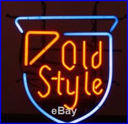 New Vintage OLD STYLE Real Glass Beer Bar Pub Store Party Decor Neon Signs 19x15