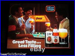 New Vtg 86 Miller Lite Beer Black Folks In Motion Neon Sign Pool Table Bar Light