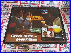 New Vtg 86 Miller Lite Beer Black Folks In Motion Neon Sign Pool Table Bar Light