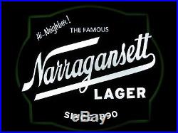 New Vtg Narragansett Beer Ri Led Neo Neon Bar Light Pub Sign Hi Neighbor! Wow