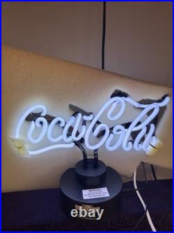 New vintage Coca Cola Coke Table Top neon sign lights up beatuful! With Stand