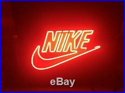 Nike Vintage 1990s Framed Neon Light Store Display Sign Swoosh Authentic