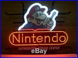 Nintendo Real Vintage Neon Light Team Sign Game Room Collectible Sign 17''x14
