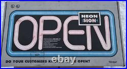 OPEN BUSINESS SIGN Fallon NEW VTG Unopened BOX 1998 BLUE BORDER NEON BRIGHT NOS