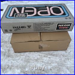 OPEN BUSINESS SIGN Fallon NEW VTG Unopened BOX 1998 BLUE BORDER NEON BRIGHT NOS