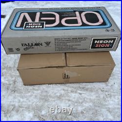 OPEN BUSINESS SIGN Fallon NEW VTG Unopened BOX 1998 BLUE BORDER NEON BRIGHT NOS
