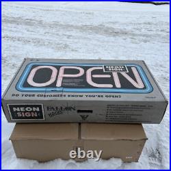 OPEN BUSINESS SIGN Fallon NEW VTG Unopened BOX 1998 BLUE BORDER NEON BRIGHT NOS