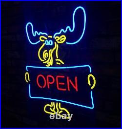 OPEN Deer Vintage Beer Bar Pub Shop Canteen Decor Neon Light Sign Lamp