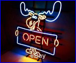 OPEN Deer Vintage Beer Bar Pub Shop Canteen Decor Neon Sign Light Lamp