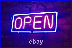OPEN Neon Sign Gift Handcraft Pub Vintage Store Beer Display Wall Real Glass