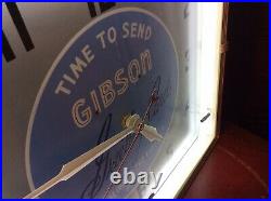 ORIGINAL VINTAGE 1950s GIBSON GREETING CARDS NEON CLOCK ADVERTISING SIGN RARE