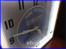 ORIGINAL VINTAGE 1950s GIBSON GREETING CARDS NEON CLOCK ADVERTISING SIGN RARE