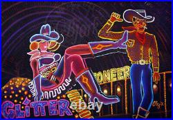 Old Las Vegas Glitter Gulch Vic Vintage Neon Painting prints, Art by CBjork