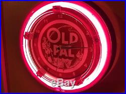 Old Pal Fishing Lures Rod Reel Bait Shop Store Man Cave Neon Wall Clock Sign