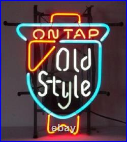 Old Style Beer On Tap 24x20 Vintage Neon Sign Lamp Man Cave Garage Bar Decor