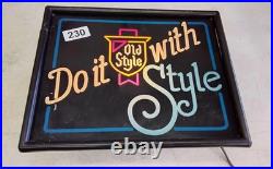 Old Style Beer Plastic Lighted Sign 15 x 12 vintage do it with style faux neon
