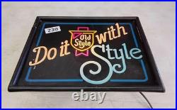 Old Style Beer Plastic Lighted Sign 15 x 12 vintage do it with style faux neon
