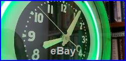 Old Vintage Neon Glo Dial Advertising 22 Inch Wall Clock Electric Sign RARE