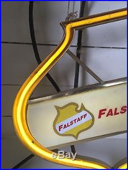 Older Falstaff Neon Light Sign Lion Vintage Antique WORKING