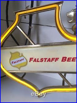 Older Falstaff Neon Light Sign Lion Vintage Antique WORKING