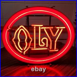 Olympia Beer Oly Neon Light Up Sign Advertisement VTG 1970's Working Rare Red
