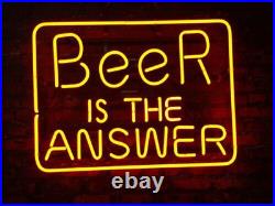 Orange Beer Is The Answer Neon Light Sign Vintage Style Bar Wall Decor 17x14