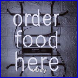 Order Food Here White Vintage Style Neon Sign Beer Bar Restaurant Custom 24