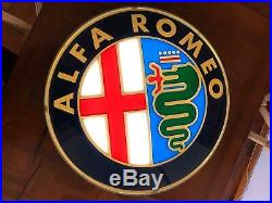 Original ALFA ROMEO Lighted Sign Neon Service Vintage 1980s Dealership Logo Mint