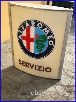 Original Alfa Romeo Sign 1970 Service Garage Dealer Vintage Neon Auto Milano Oil