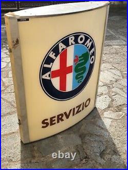 Original Alfa Romeo Sign 1970 Service Garage Dealer Vintage Neon Auto Milano Oil