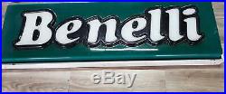 Original BENELLI Lighted Sign Neon Service Vintage 1970's NOS Dealer MV Ducati