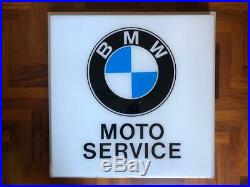 Original BMW NEON lighted Sign Service Vintage 1960s NOS Dealer MotorBike Moto