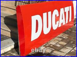 Original Huge DUCATI Sign Service Vintage Dealership Neon Lighted Factory Logo