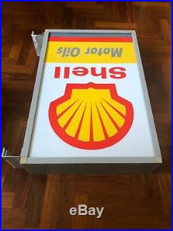 Original SHELL MOTOR OIL Lighted Sign Neon Vintage NOS 1980s Ferrari Gas petrol