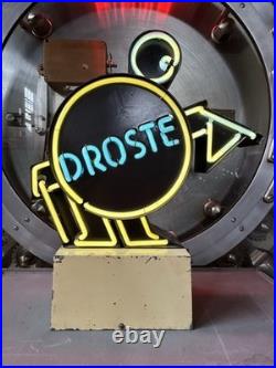 Original Vintage Droste Mannetje Neon Sign Dutch Chocolate Advertising Scarce