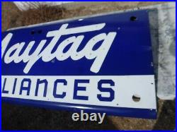 Original Vintage Maytag Porcelain Neon Sign Double Sided 72 x 27 Nice
