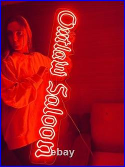 Outlaw Saloon LED Neon Sign 50x12 Light Man Cave Bedroom Vintage Wall Decor
