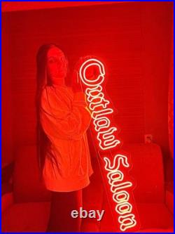 Outlaw Saloon LED Neon Sign 50x12 Light Man Cave Bedroom Vintage Wall Decor