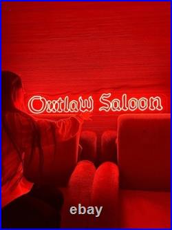 Outlaw Saloon LED Neon Sign 50x12 Light Man Cave Bedroom Vintage Wall Decor