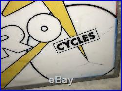 PRE HONDA MOTORCYCLE 1950s HERO CYCLES LIGHT BOX SIGN VINTAGE OLD NT ENAMEL NEON