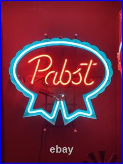 Pabst Blue Ribbon Beer Neon Light Sign 21x 20.5 Vintage PBR. 1983. Bar / Pub Pabst Blue Ribbon Beer Neon Light Sign 21x 20.5 Vintage PBR. 1983. Bar / Pub