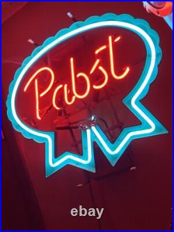 Pabst Blue Ribbon Beer Neon Light Sign 21x 20.5 Vintage PBR. 1983. Bar / Pub Pabst Blue Ribbon Beer Neon Light Sign 21x 20.5 Vintage PBR. 1983. Bar / Pub